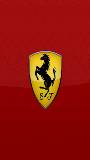 Escudo Ferrari sobre fondo Rojo